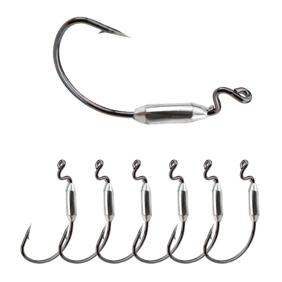 Fishing Hook Offset - 5шт мягкая приманка-червяк 1/0 # 2/0