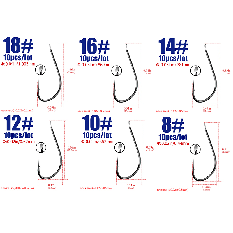 40 шт., размер 1 # -18 #   Чер – обзор и цена Fishing Hook Barbless
